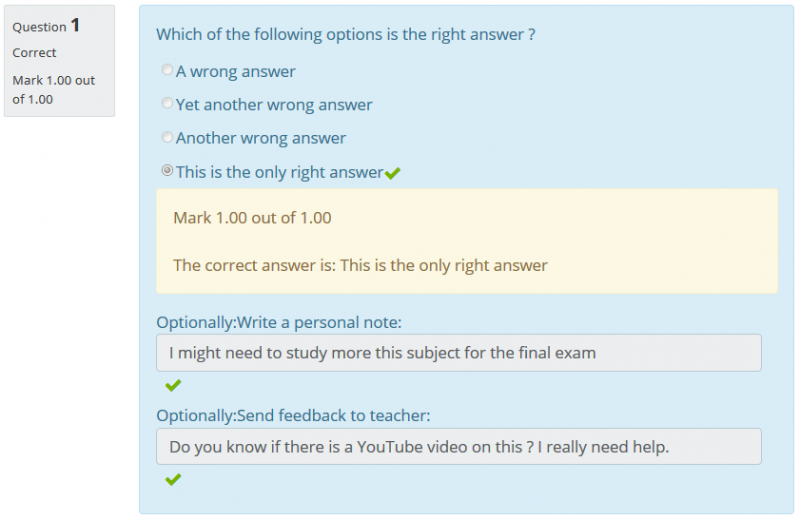 ファイル:CLOZE question with student comment and teacher feedback.png