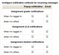Message provider settings to customise assignment notifications
