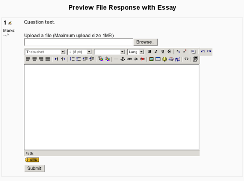 screenshot of file response question