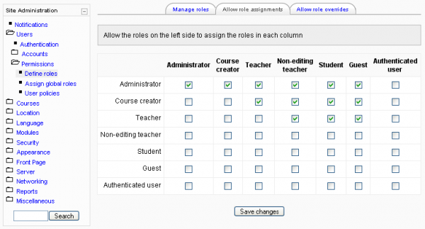 role assignments moodle