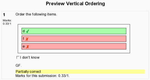 screenshot of finished vertical ordering