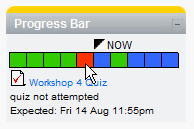 A progress bar for a student