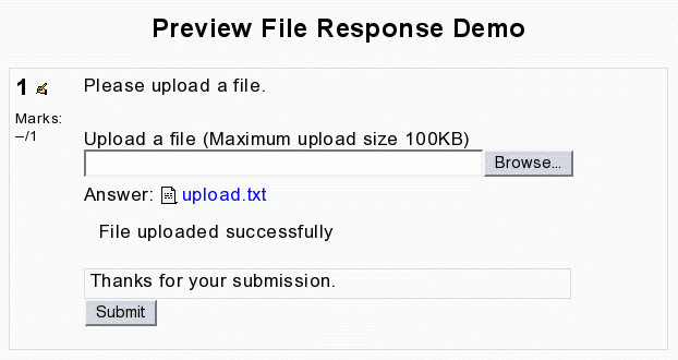screenshot of file response question with submitted file