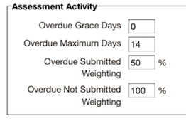 Assessment Activity Settings