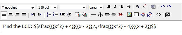 Insert the fractions into the question.