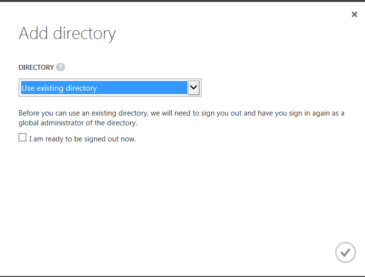 Add directory dialog log out option.