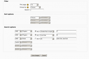 Advanced entries filtering with nested sort and search criteria