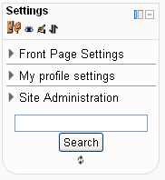 FrontPage settings block