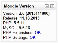 Moodle Version in Moodle 2.6