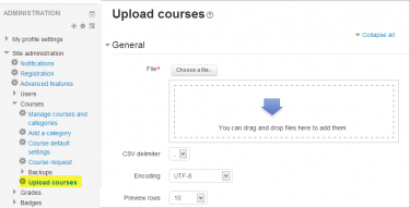 Course upload