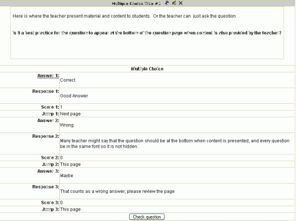 question in expanded lesson view