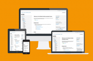 Modern, easy to use interface Designed to be responsive and accessible, the Moodle interface is easy to navigate on both desktop and mobile devices. View demo