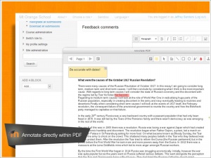 In-line marking Easily review and provide in-line feedback by annotating on PDF files directly within browser. Assignment module