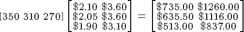 A multiplication matrix