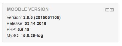Moodle Version in Moodle 2.9