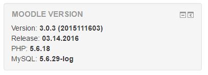 Moodle Version in Moodle 3.0