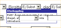 Popup covered by dropdown in next line. Återkoppling=Swedish for feedback