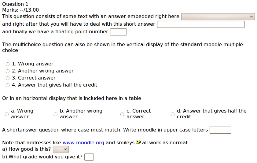 Type test sample matching Exam Questions: