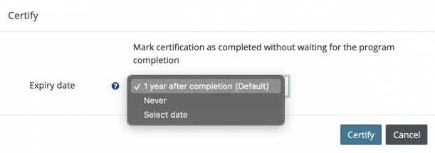 Certifications - Recertification Manually certify user.png