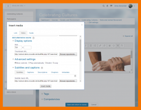Multimedia Integration Moodle's built-in media support enables you to easily search for and insert video and audio files in your courses. Working with media