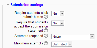 Submission settings