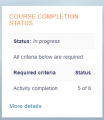 Course completion status block, student view