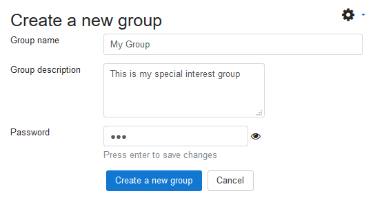 Group creation