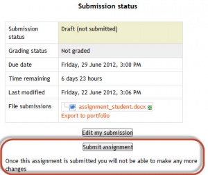moodle assignment submission