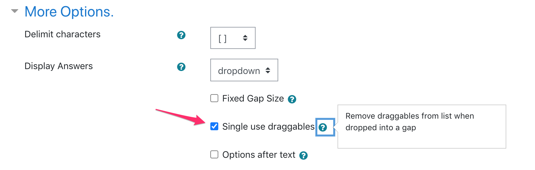 Single use draggables