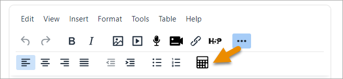 TinyMCE toolbar showing options when expanded.