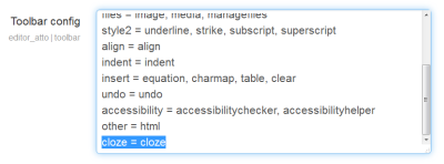 Cloze editor for Atto toolbar config add cloze = cloze.png