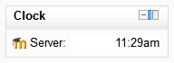 Simple clock block shown with server only