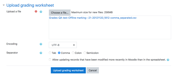 moodle grade assignment