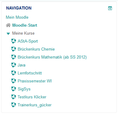 Navigation-Block auf der Stratseite