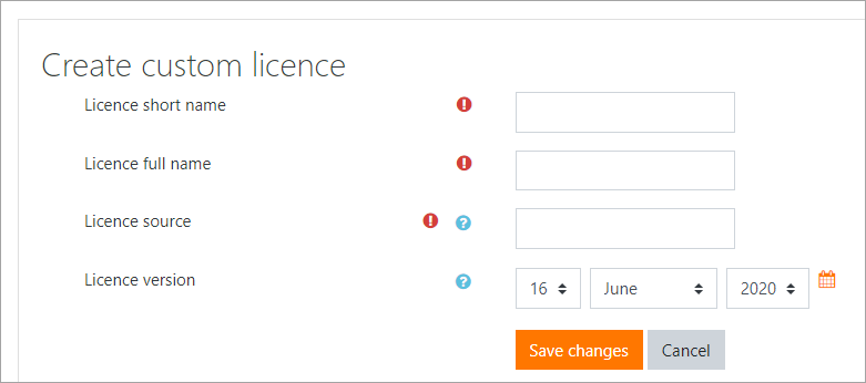 Creating a custom licence
