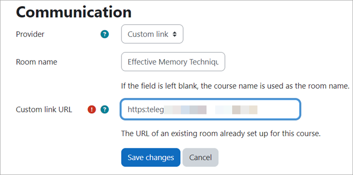 Custom link settings