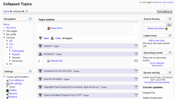 Collapsed Topics format example