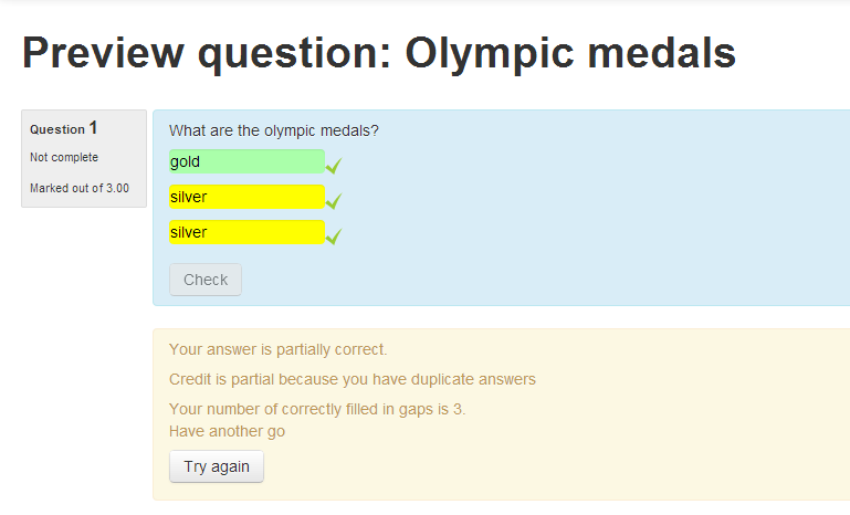 Duplicate answers