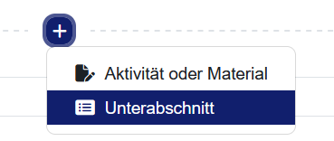 Unterabschnitt hinzufügen