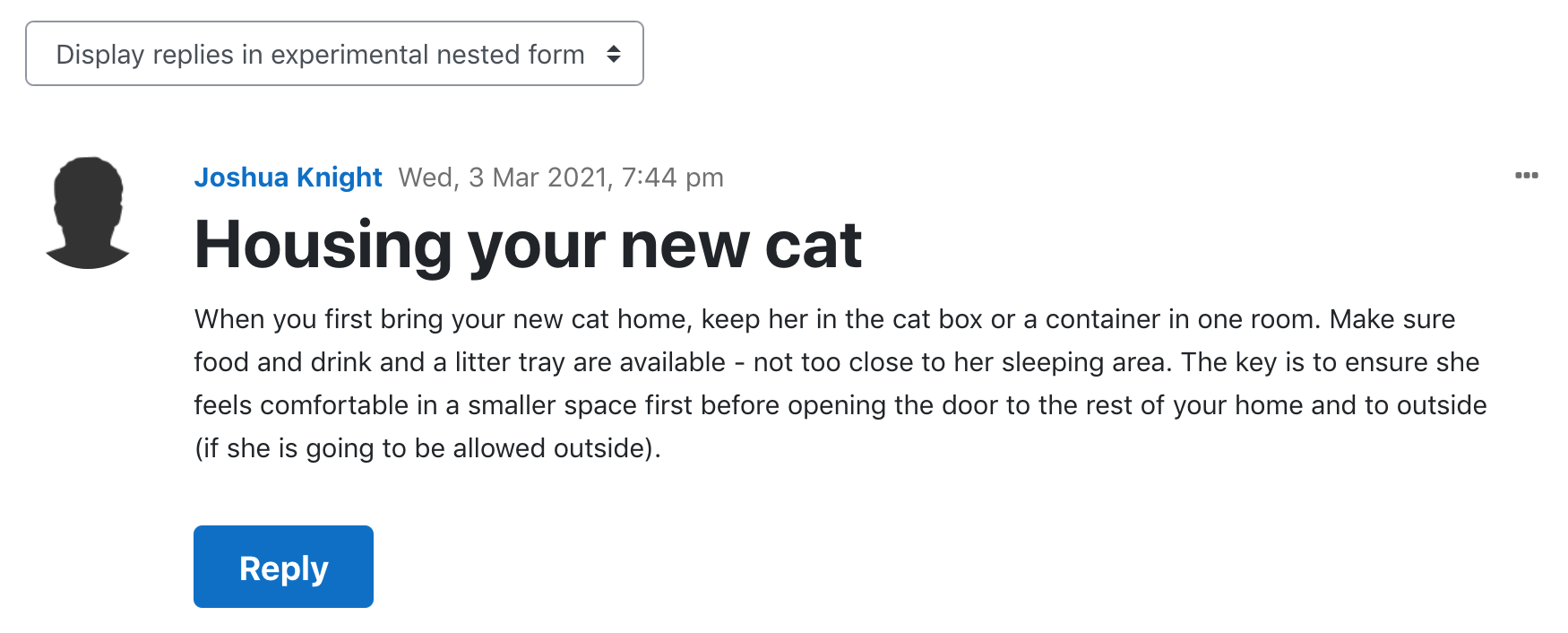 Experimental nested view