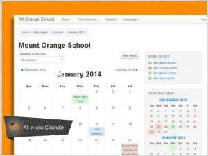 All-in-one calendar Moodle’s calendar tool helps you keep track of your academic or company calendar, course deadlines, group meetings, and other personal events. Calendario