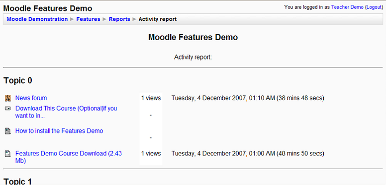 A full activity report