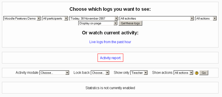 Where to click for a full report