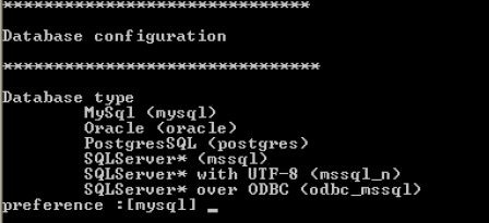 alt Database configuration